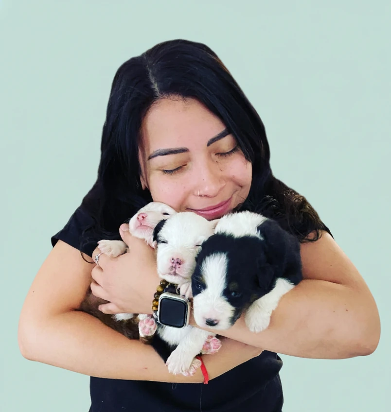 Veterinaria con perritos